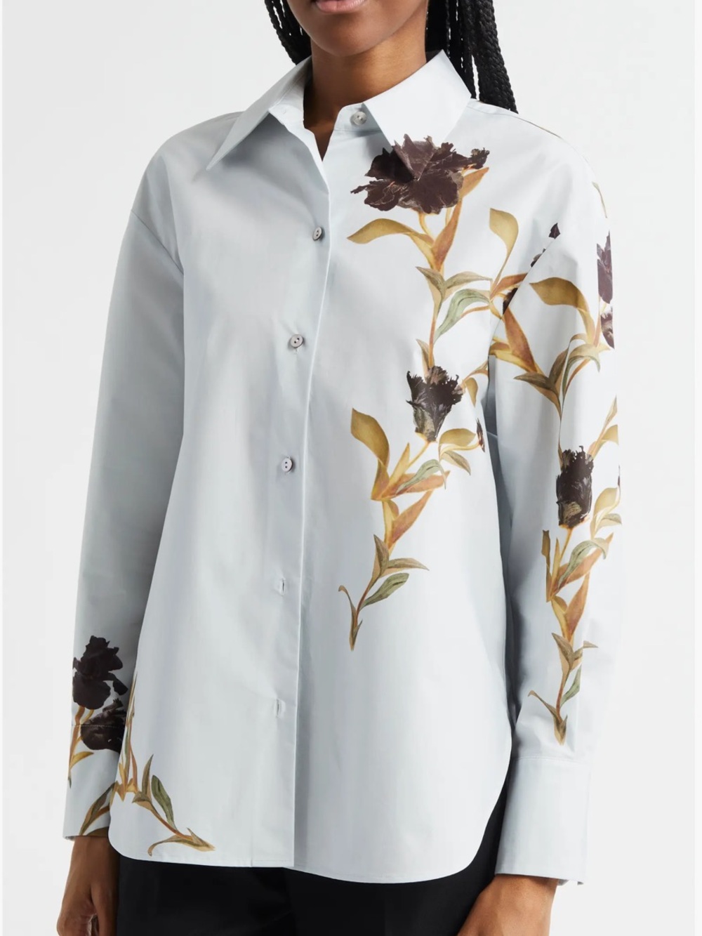 VINCE Cotton Shirt In Iris Print size M